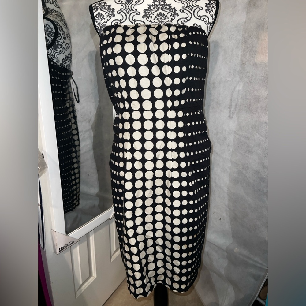 The Limited Black and Cream Polka Dot Midi Dress